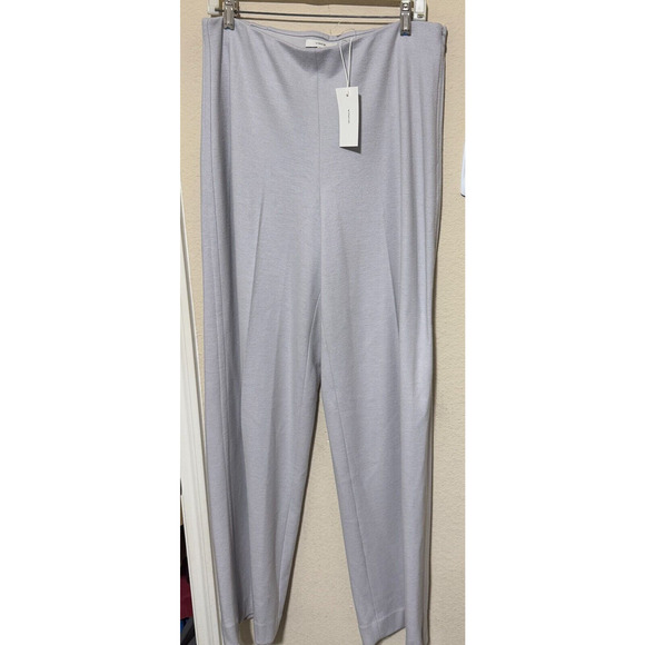 NEW VINCE Wool Flannel Wide Leg Pants Grey sz 12 $395 RV tall quiet luxury - Picture 1 of 9